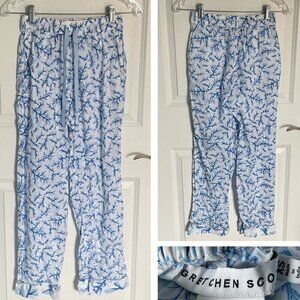 Gretchen Scott Blue White Print Cotton Lounge Pants - 35385